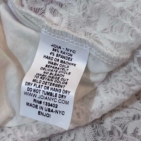 Women's NWT JOIA NYC White Lace Back Hi Lo Hem Shirt Size Large - Picture 6 of 6